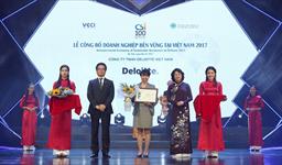 Deloitte Việt Nam lần thứ 2 liên tiếp đạt “Top 10 doanh nghiệp phát triển bền vững nhất Việt Nam”